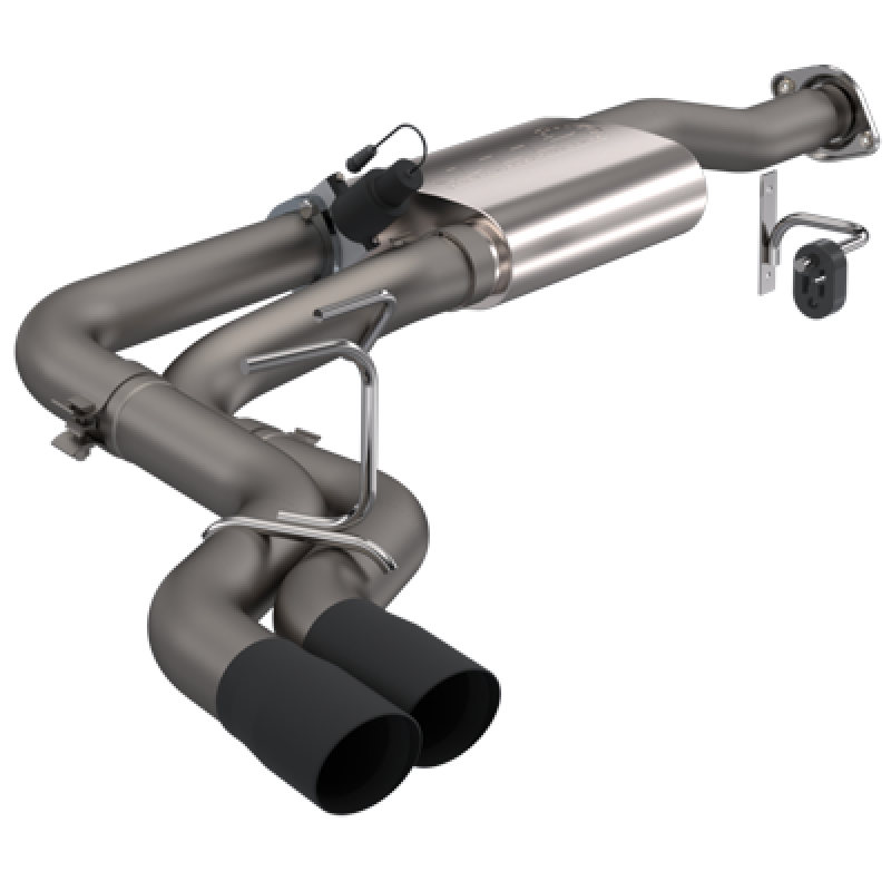QTP 440015B fits Ford 15-18 F-150 CC/EC Standard Bed 304SS Screamer Cat-Back Exhaust w/3.5in Black Tips
