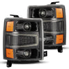 AlphaRex 880244 04-15 fits Chevy 1500HD LUXX LED Proj Headlights Alpha-Black