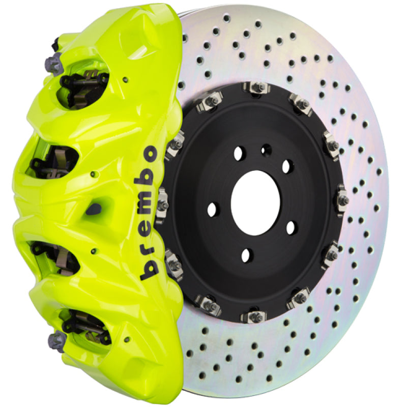 Brembo 1Q1.9638A7 Brembo 25+ fits BMW X3 M50 xDrive (G45) Front GT BBK 8 Piston Cast 412x38 2pc Rotor Drilled- Fluo. Yellow
