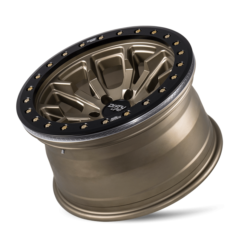 Dirty Life 9303-7973MGD38 9303 DT-1 17x9 / 5x127 BP / -38mm Offset / 78.1mm Hub Satin Gold Wheel - Beadlock