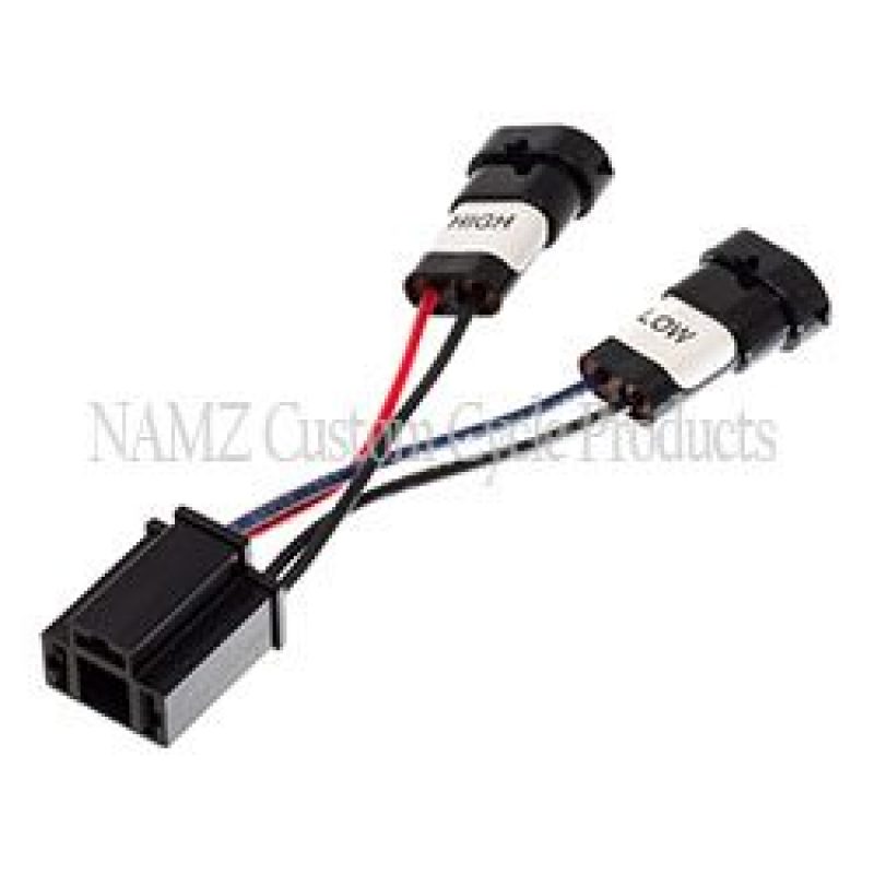 NAMZ NHAP-01 Road King Models Headlight Adapter Pigtail w/Mating H9 & H11 to H4