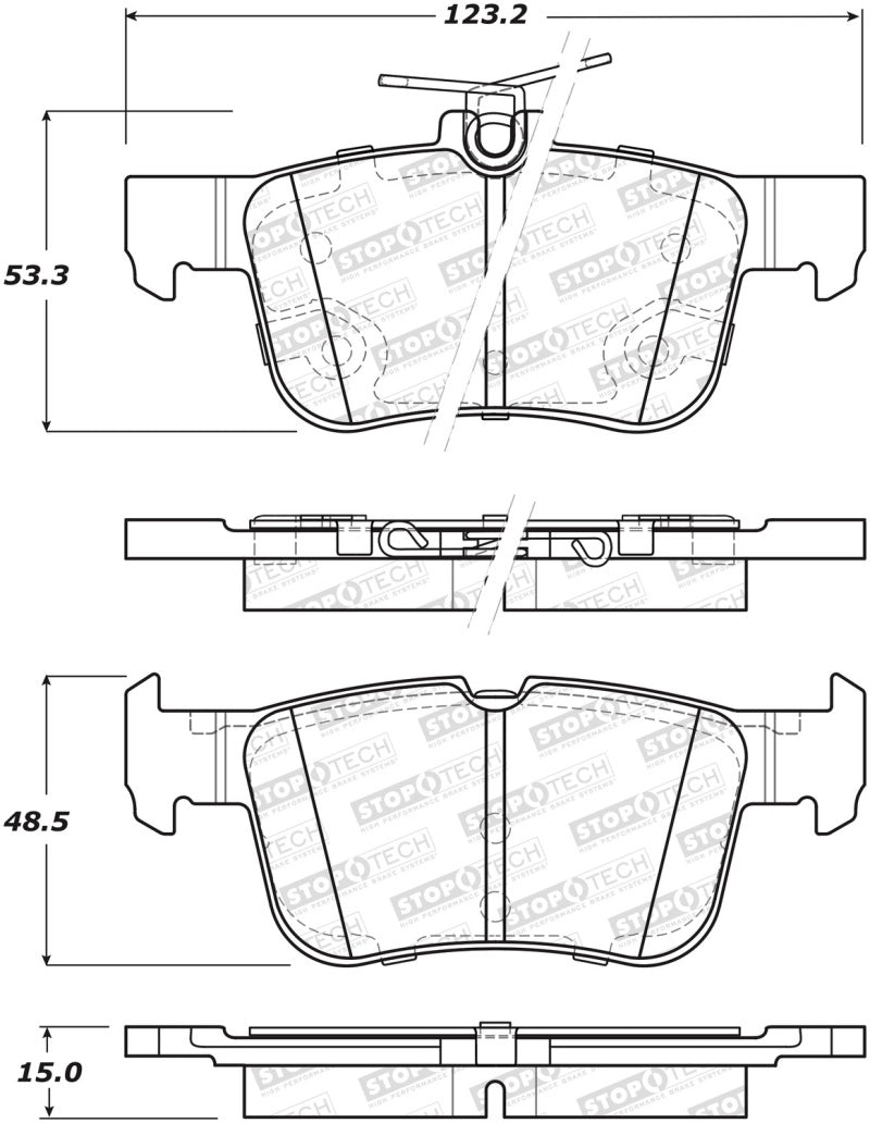 Stoptech 305.1665 13-18 Lincoln MKZ / Ford Fusion Street Select Rear Brake Pads