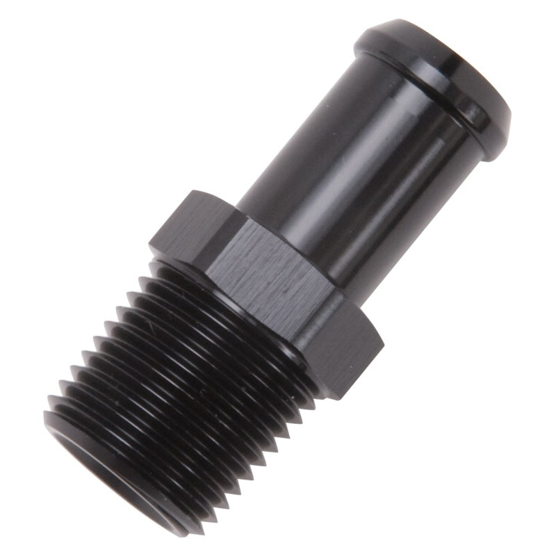 Edelbrock 8159 Hose End Straight 1/2In NPT to 5/8In Barb Black Anodize