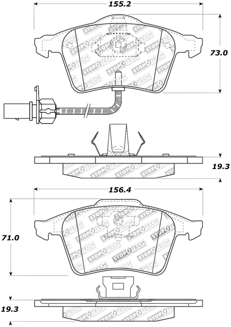 StopTech 308.09151 Street Touring 1/ fits Audi 05-09 A4/A4 Quattro Front Brake Pads