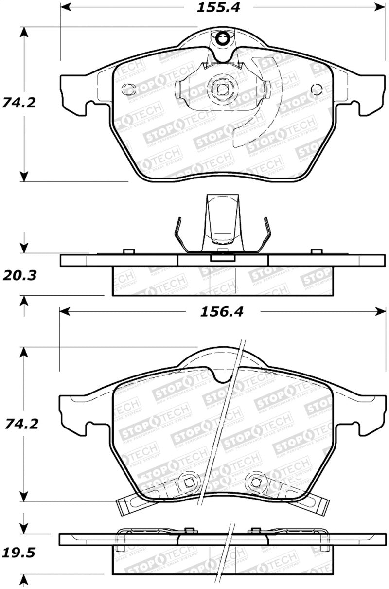 Stoptech 305.0736 Street Select Brake Pads