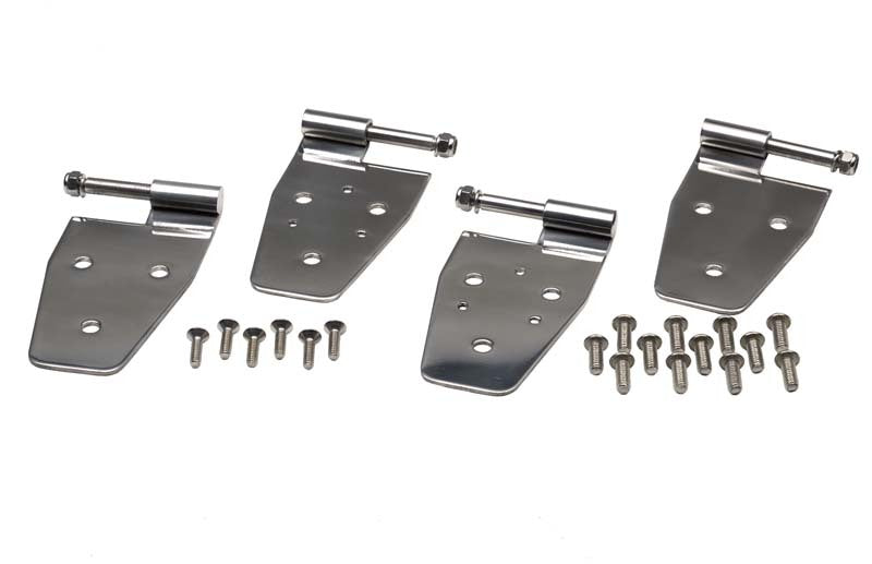 Kentrol 30441 fits Jeep 87-95 Wrangler YJ Door Hinge Set 4 Pieces - Polished Silver