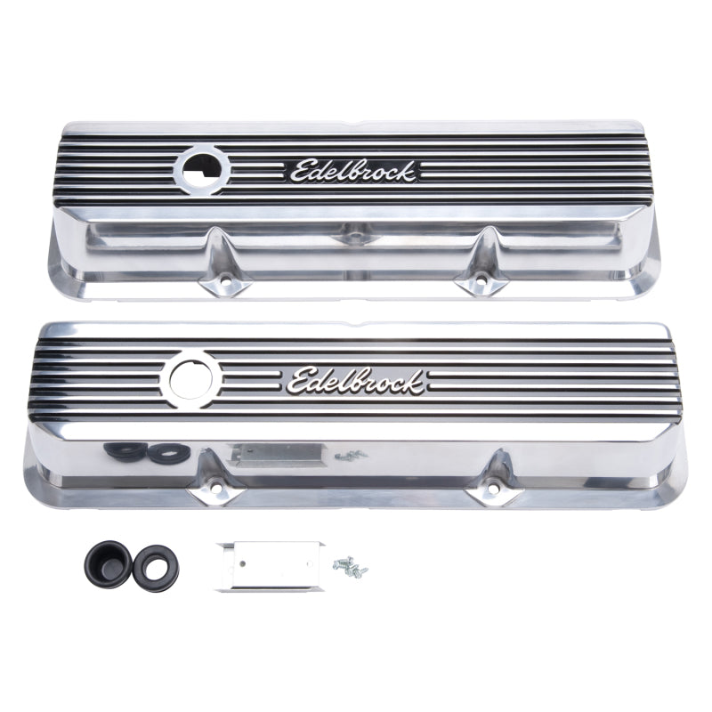 Edelbrock 4277 Valve Covers Elite II fits Ford FE 1958-76 Polished