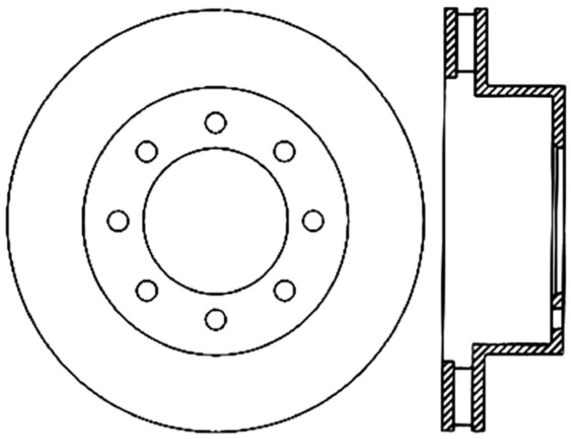 Stoptech 126.67061CSR Power Slot 06-08 Dodge Ram 1500 / 03-08 Ram 2500/3500 All Front Right Slotted CRYO Rotor