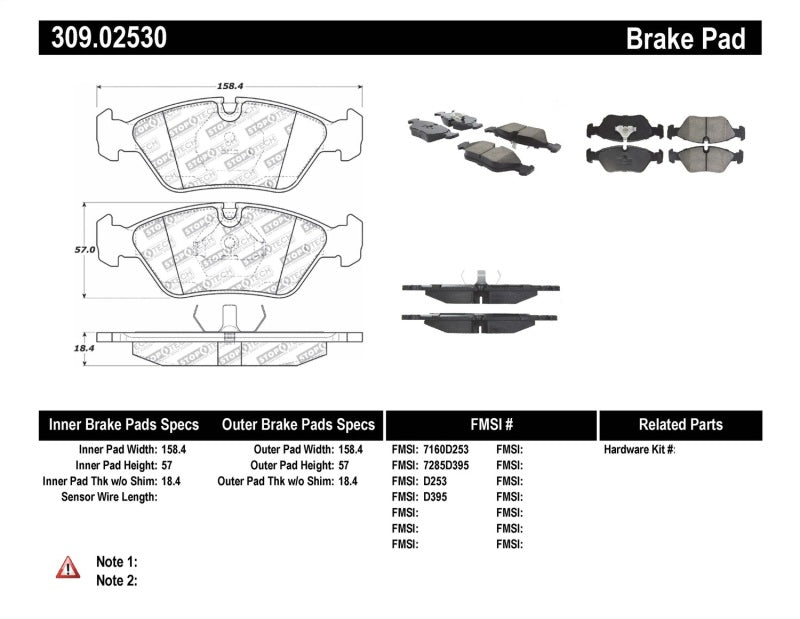 Stoptech 309.0253 Performance Brake Pads