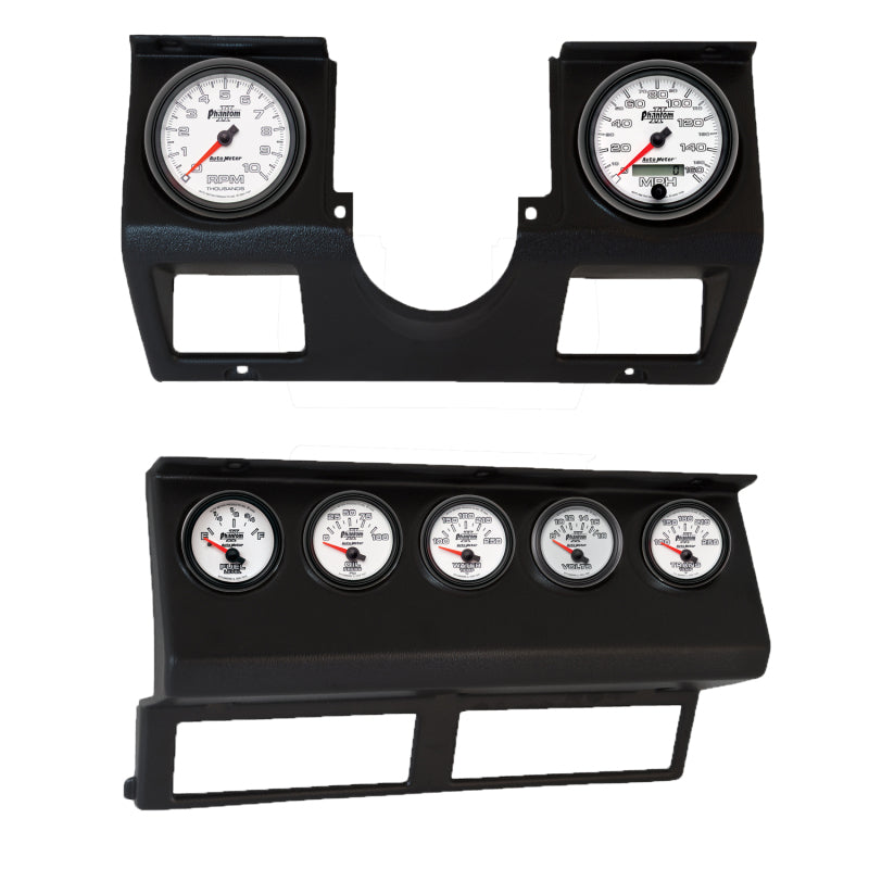 AutoMeter 7040-10 Autometer Phantom II Direct Fit Dash Kit 87-96 fits Jeep Wrangler YJ (Tach/MPH/FL/OilP/WTMP/VLT/TRNS)