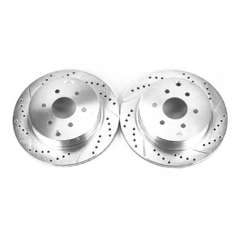 PowerStop fits Nissan 05-12 Pathfinder Rear Evolution Drilled & Slotted Rotors -