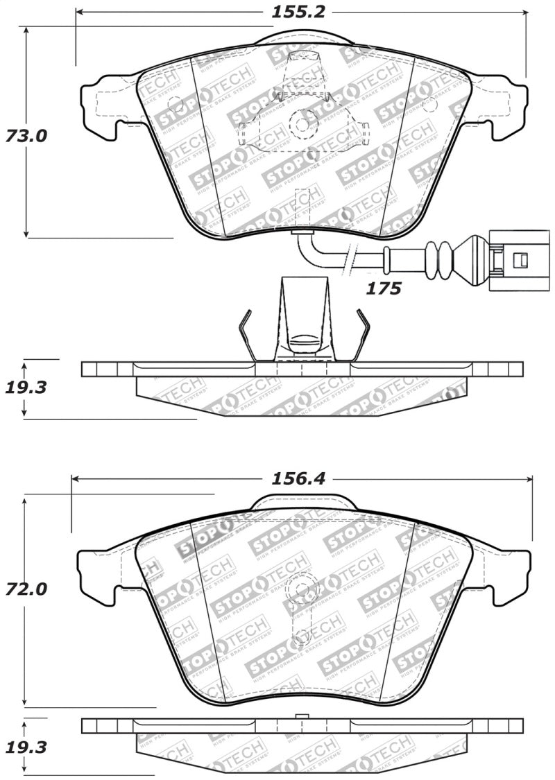 Stoptech 309.1111 Performance 08-13 fits Audi TT Quattro / 12 VW Golf R Front Brake Pads