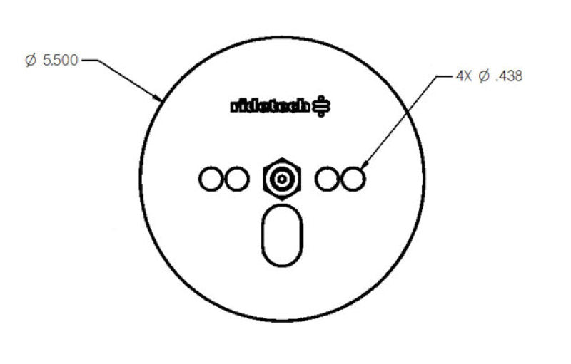 Ridetech 90000027 Airspring Pattern Plate wit 7/16 Nut Centered