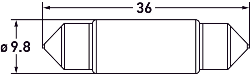 Hella LA6418LED 6.5K LED 6418 12V 1W SV8.5-8 6.5K 36 SING Bulb
