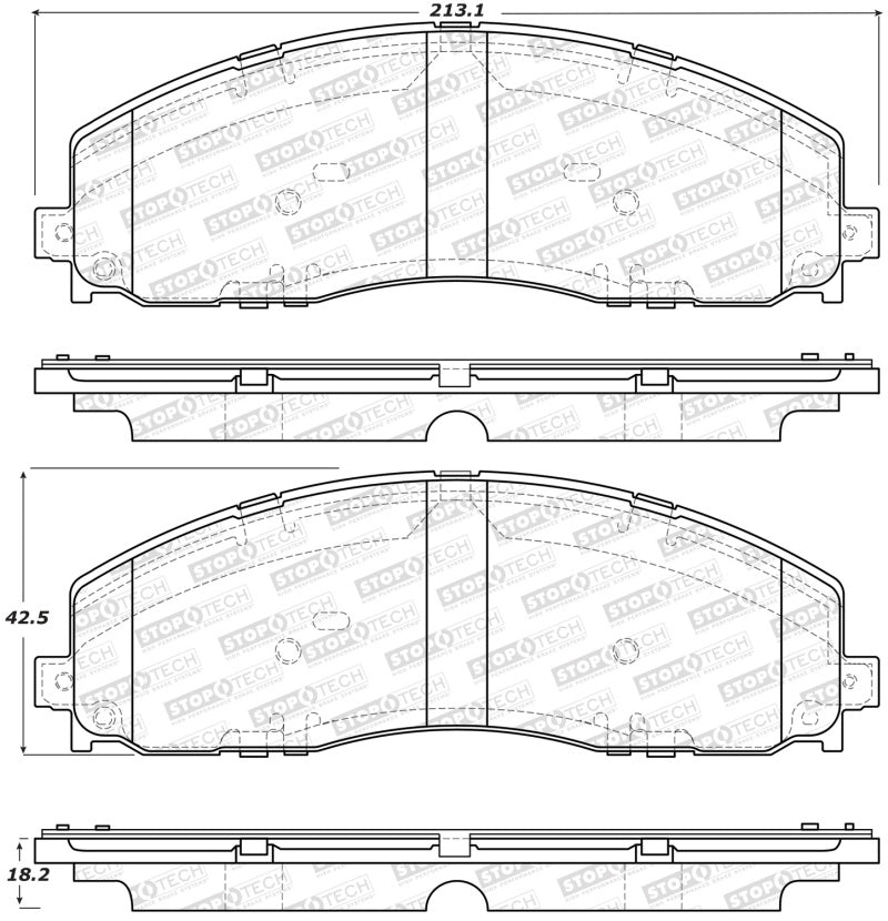 Stoptech 308.168 Street Brake Pads - Rear