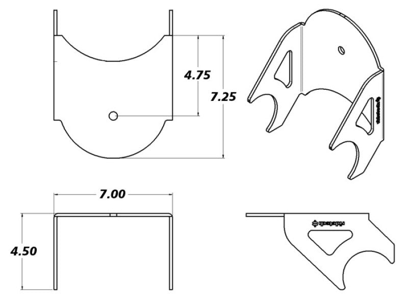 Ridetech Dropped Lower Weld-On Air Spring Axle Bracket (Uncoated)