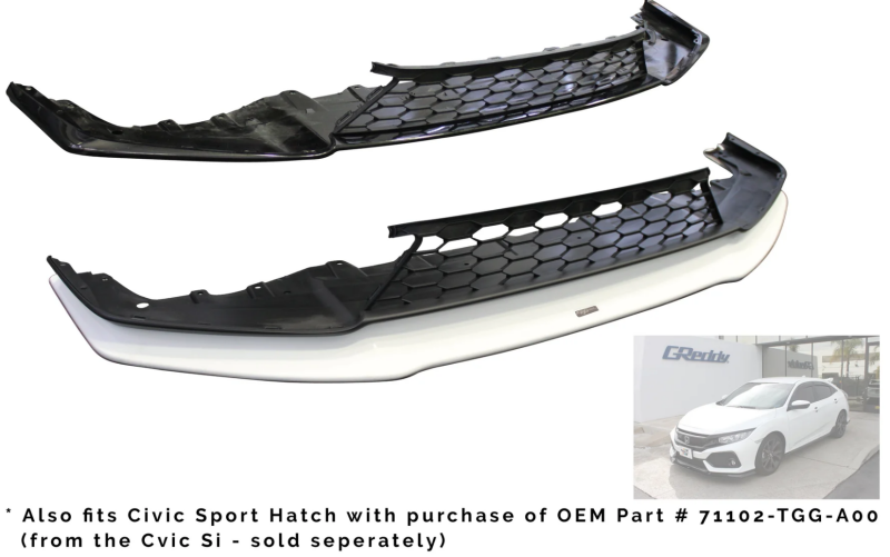 GReddy 17550100 2017+ fits Honda Civic Si Coupe/Sedan Front Lip Spoiler