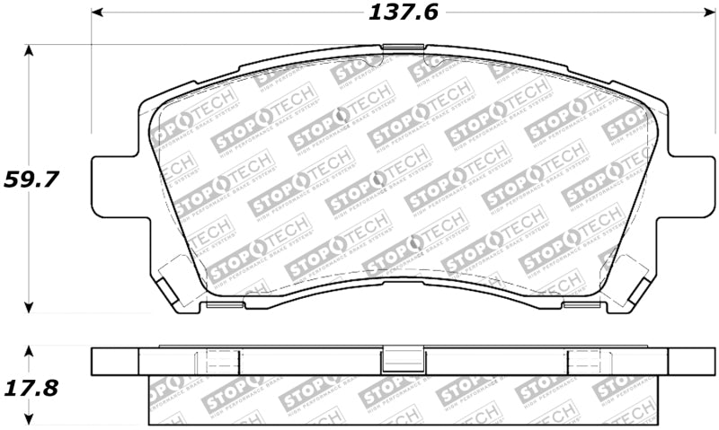 Stoptech 308.0721 Street Touring 02-03 WRX Front Brake Pads