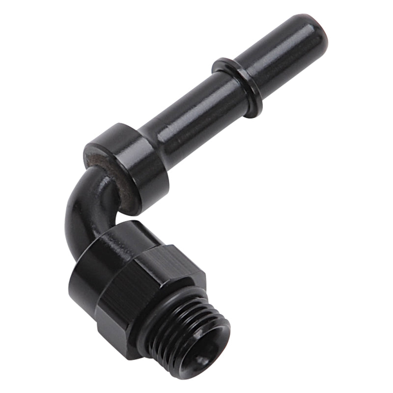 Russell 644053 Performance Adapter Fitting 3/8in SAE Quick Disconnect 90 DEG - Blk