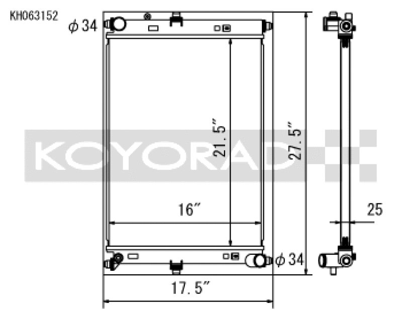 Koyo 2016 Mazda MX-5 Miata 2.0L I4 (MT) Aluminum Radiator