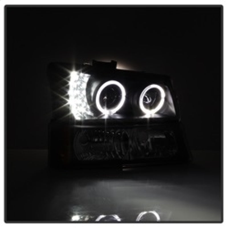 xTune 9036774 fits Chevy Silverado 03-06 Projector Headlights 4pcs - LED Halo -