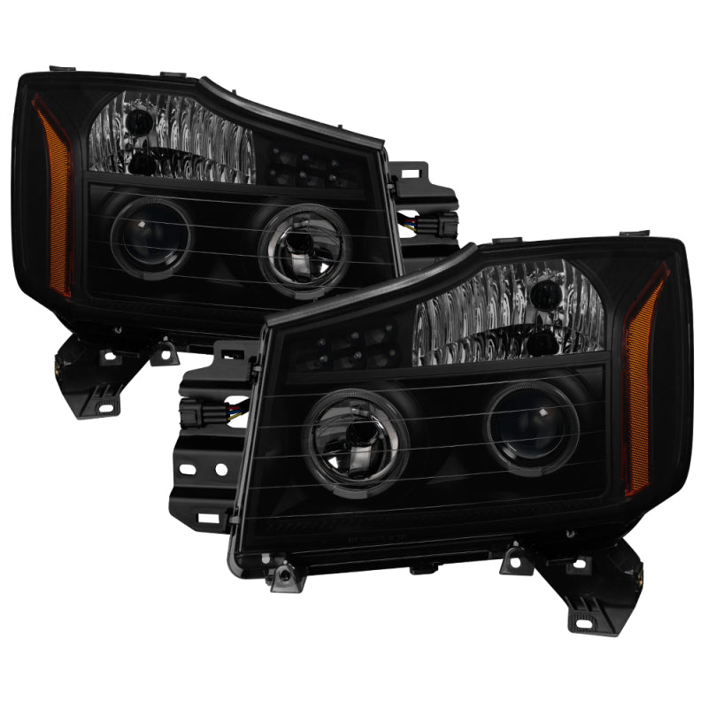 xTune 5082282 fits Nissan Titan 04-15 Projector Headlights - LED Halo - Black S