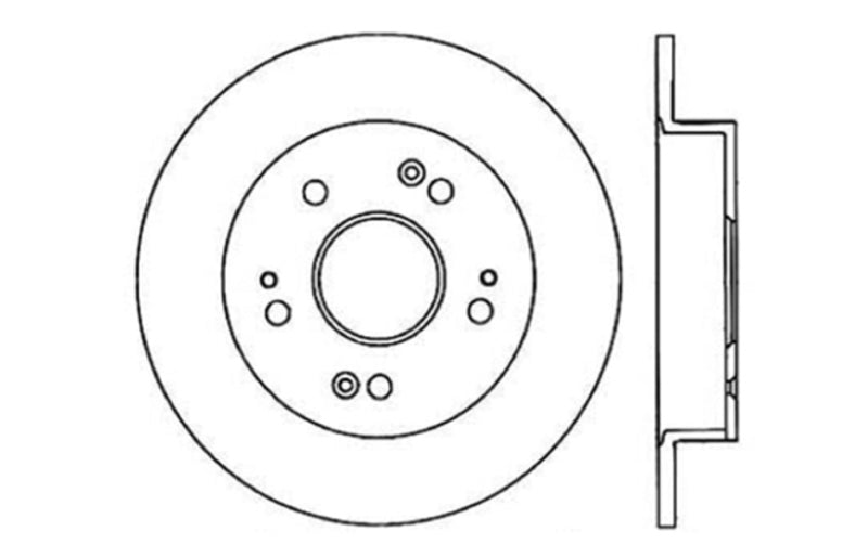 Stoptech 128.40040R 06-07 fits Acura CSX (Canada) / 06-09 Honda Civic / 97-01 Prelude Drilled Right Rear Rotor