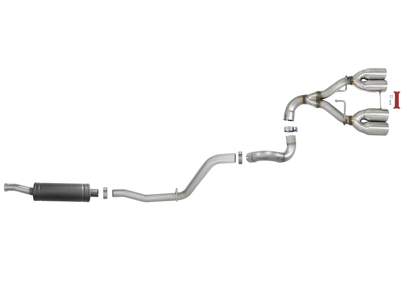 AFE 49-38071-P Series 2.5in. 304 SS C/B Exhaust System 2018 fits Jeep Wrangler