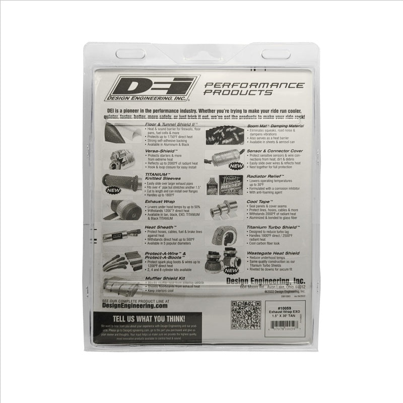 DEI 10059 Exhaust Wrap 1.5in x 30ft - EXO - Tan