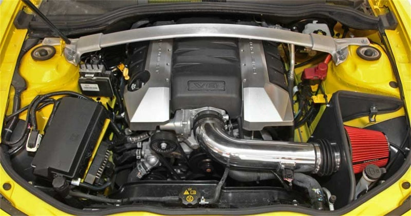 Spectre 9908 10-12 fits Chevy Camaro V8-6.2L F/I Air Intake Kit - Clear Anodized w/Red Filter