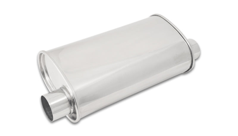 Vibrant 1129 Power Oval Muffler 5in x 9in x 15in - 2.5in inlet/outlet (Offset-O