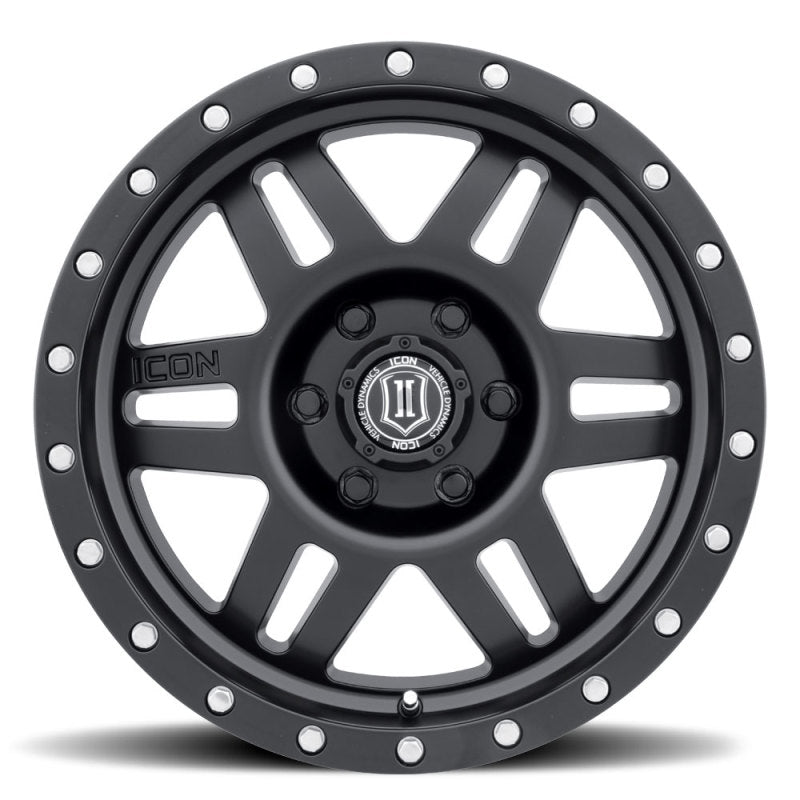 ICON 1417858357SB Six Speed 17x8.5 6x5.5 25mm Offset 5.75in BS 108.1mm Bore Satin Black Wheel