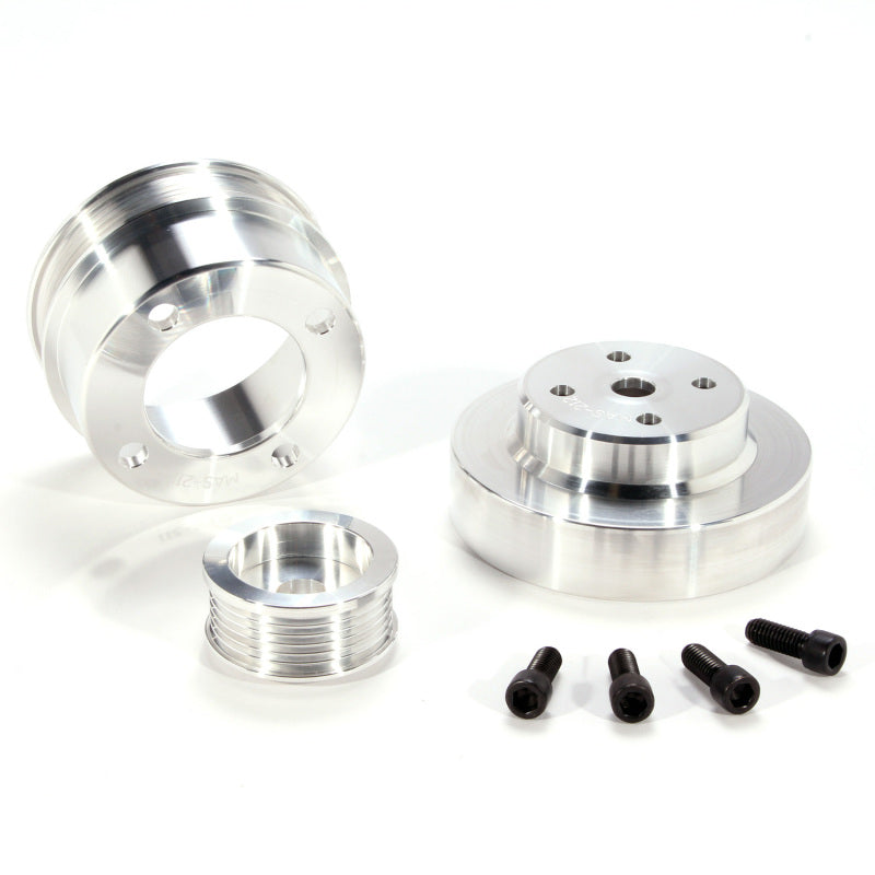 BBK 1553 Mustang 5.0 Underdrive Pulley Kit - Lightweight CNC Billet Aluminum (3