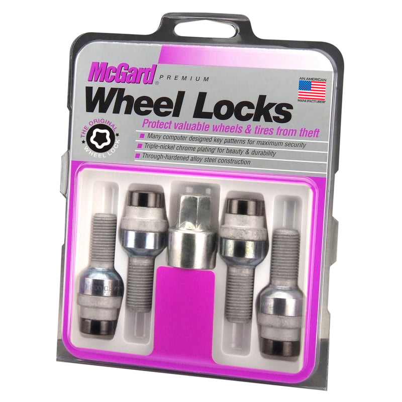 McGard 28320 Wheel Lock Bolt Set - 4pk. (Radius Seat) M14X1.5 / 17mm Hex / 28.2mm Shank Length - Black