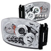 ANZO 111103 2008 fits Dodge 06-20 Ram 1500 Projector Headlights w/ Halo Chrome (CCFL)