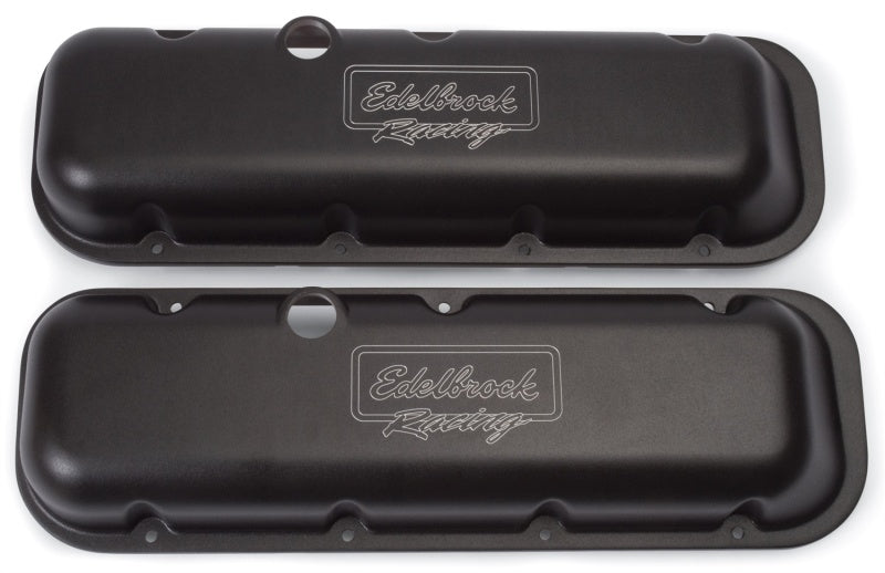 Edelbrock 41813 Valve Cover Victor Series fits Chevrolet 1965 and Later 396-502 V8 Low Black