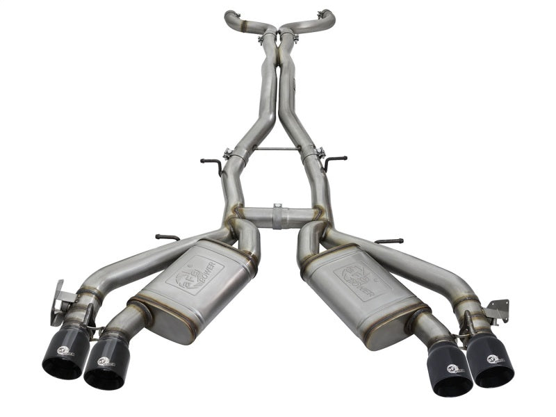 AFE 49-34069-B rce XP 3in 304 SS Cat-Back Dual Exhaust w/ Black Tips 16-17 fits