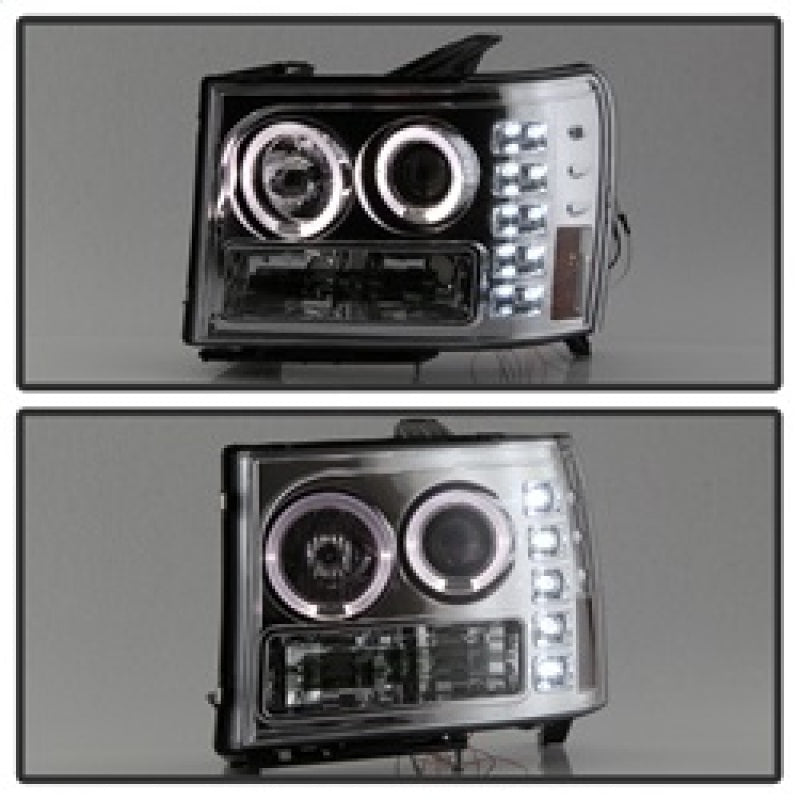 Spyder 5010612 fits GMC 07-13 Sierra 1500/2500/3500 Projector Headlights LED Ha