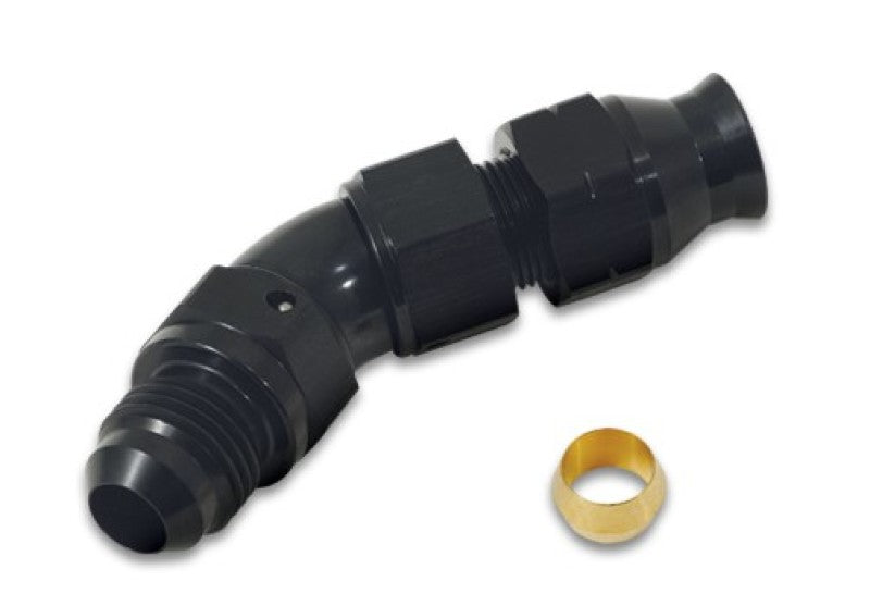 Vibrant 16578 45 Degree 1/2in Tube to Male -8AN Flare Adapter w/ Olive Inserts