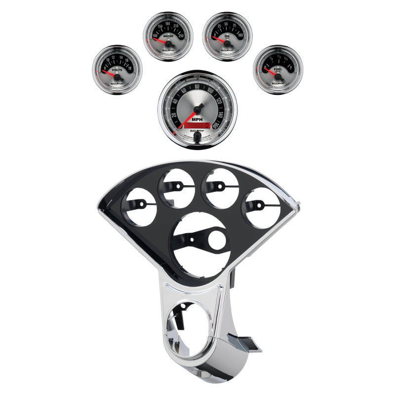 AutoMeter 2208-01 Autometer American Muscle Direct Fit Dash Kit 55-59 fits Chevy Truck (1 x 3-3/8in. / 4 x 2-1/16in.)