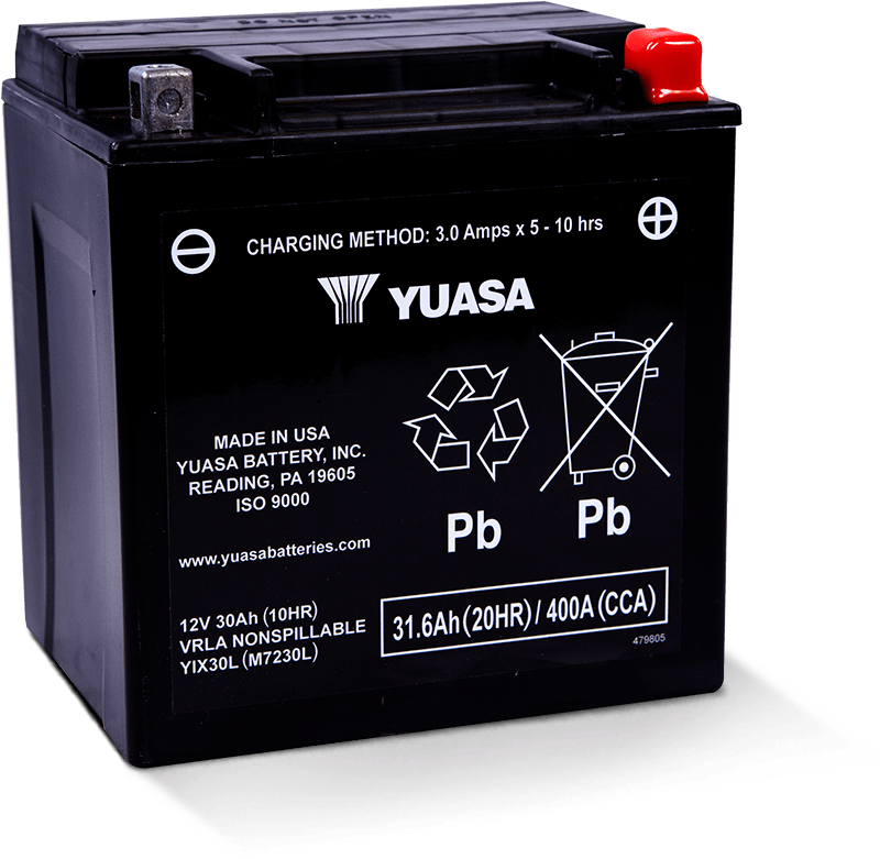 Yuasa YUAM7230L YIX30L Maintenance Free AGM 12 Volt Battery