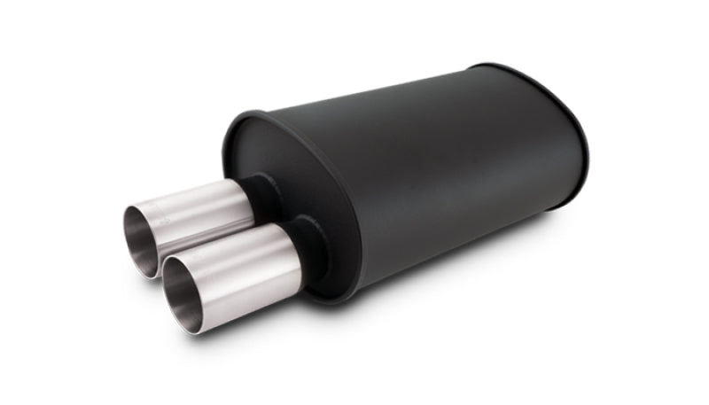 Vibrant 12326 power Flat Blk Muffler 9.5x6.75x15in Body Inlet ID 3in Tip OD 3in