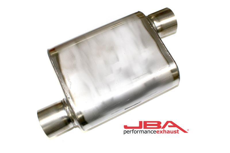 JBA 40-301100 Universal Chambered Style 304SS Muffler 11x9.75x4 3in Inlet Diameter Offset/Offset
