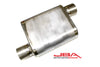JBA 40-301100 Universal Chambered Style 304SS Muffler 11x9.75x4 3in Inlet Diameter Offset/Offset