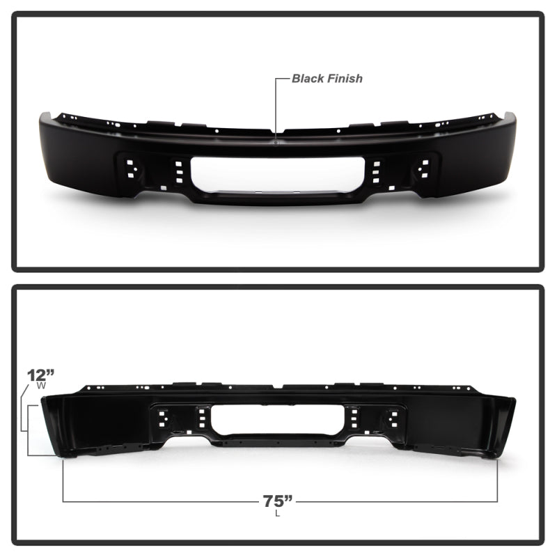 Spyder 9948466 fits Ford 09-14 F150 w/o Fog Light Hole Front Bumper - Black (OE