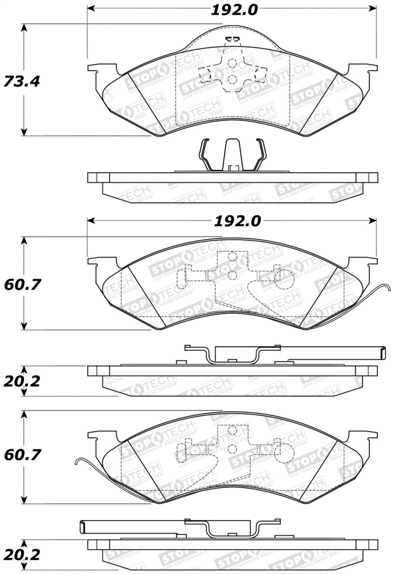 Stoptech 305.0746 Street Select Brake Pads - Front