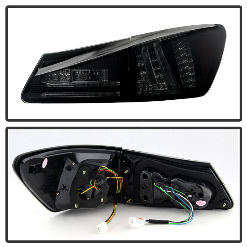 Spyder 5080790 fits Lexus 06-08 IS250 LED Tail Lights Black Smoke ALT-YD-LIS06-