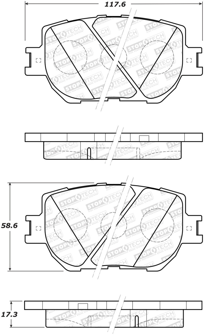 Stoptech 308.1733 Street Brake Pads - Rear