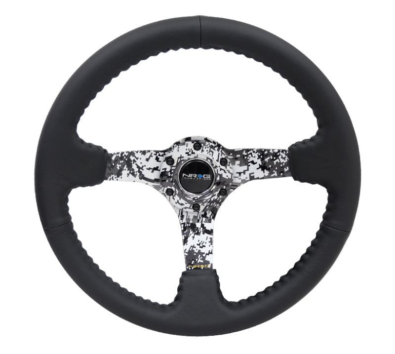 NRG RST-036DC-R RST-036DC-R Reinforced Steering Wheel Blk Leather w/Hydrodipped