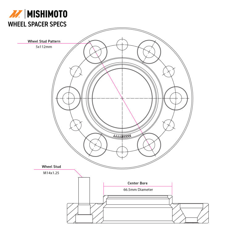 Mishimoto MMWS-014-120BK Wheel Spacers - 5x120 - 72.6 - 12 - M14 - Black